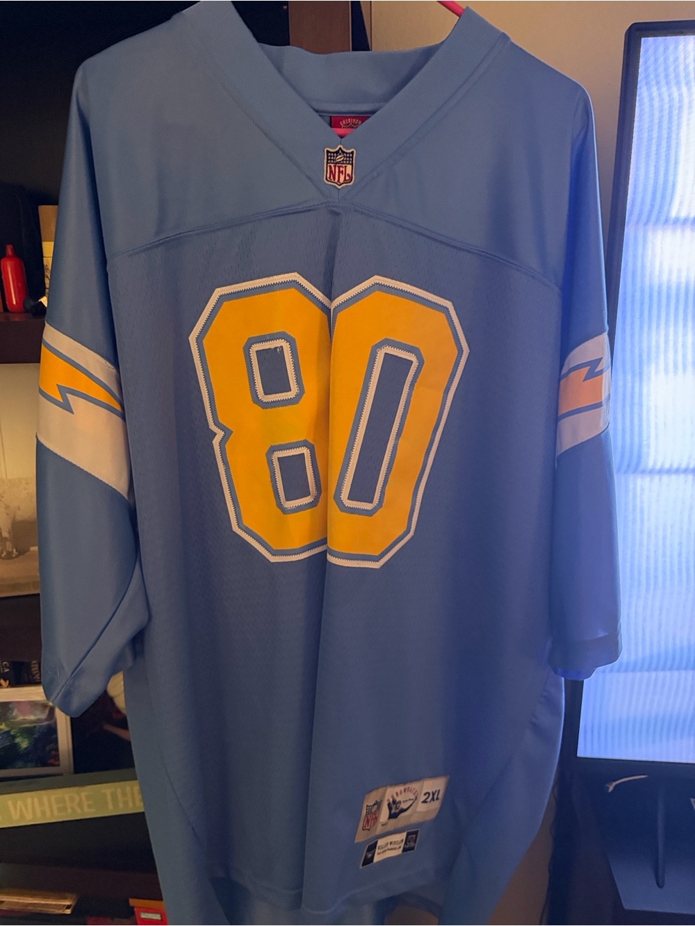 NFL Light Blue Chargers Football Jersey #80